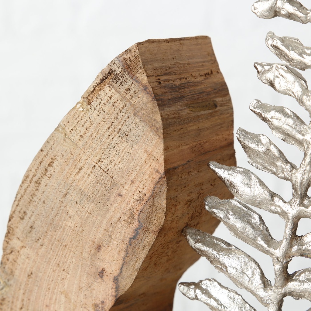 Décoration à Poser - Feuille sur Socle Bois