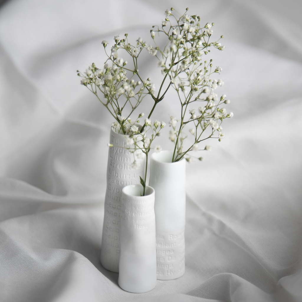 Mini Vase en Porcelaine - Mots en Fleurs (3p.)