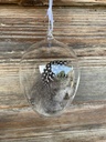 Oeuf en Verre Avec Plumes Brunes