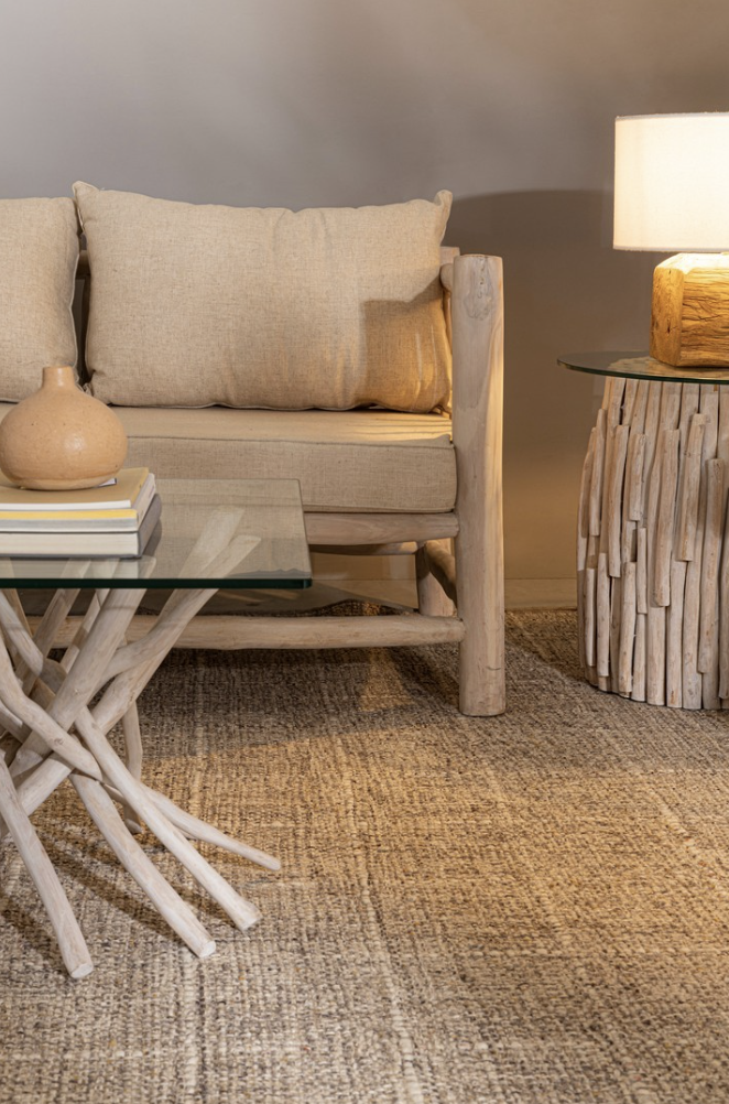 Table en Bois & Verre - Blanc