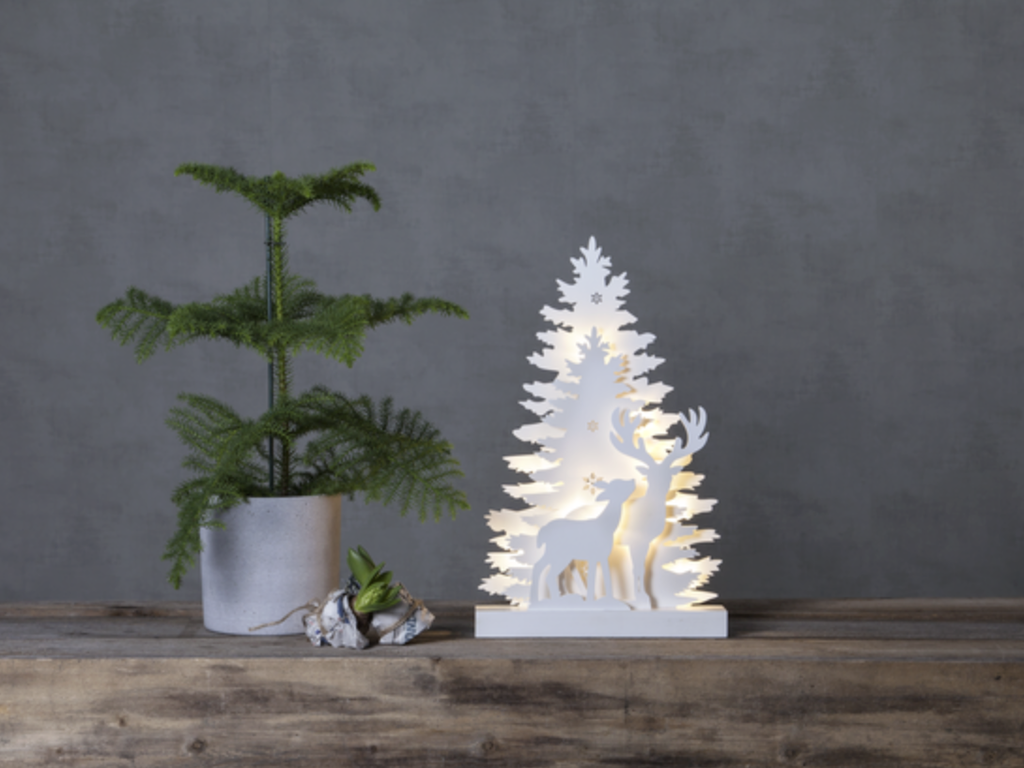 Décoration de Noël - Forêt & Renne Blanc
