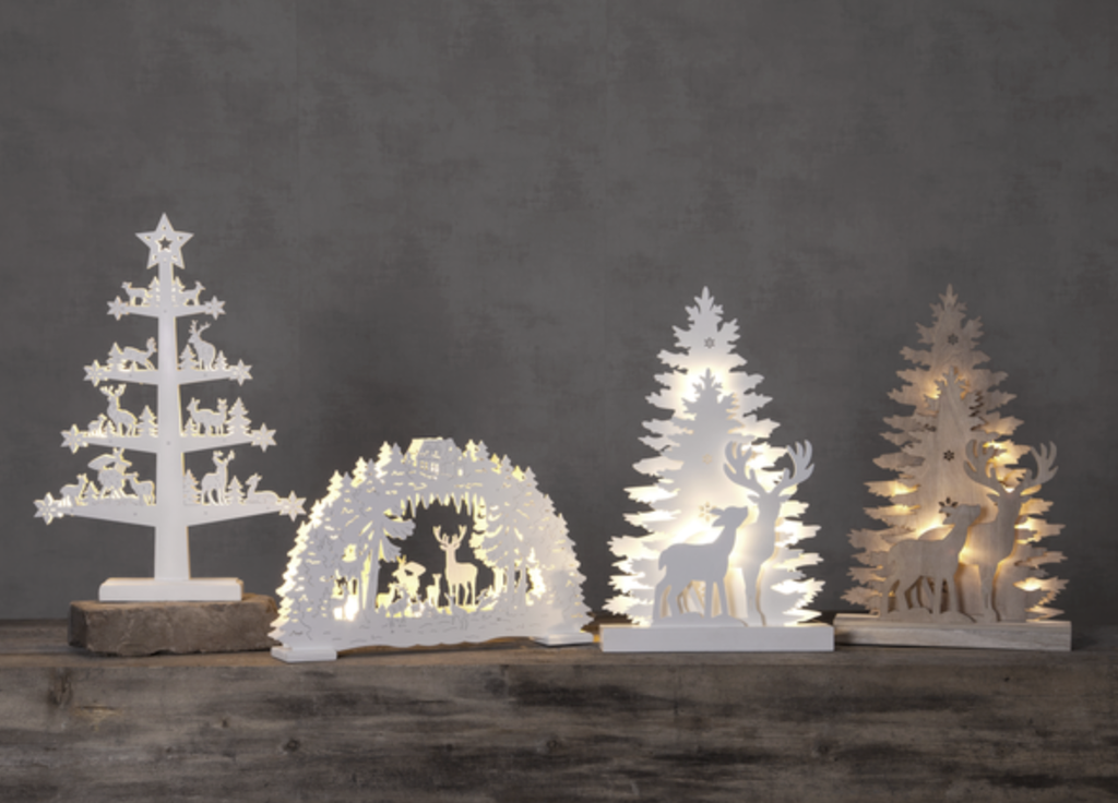 Décoration de Noël - Forêt & Renne Blanc