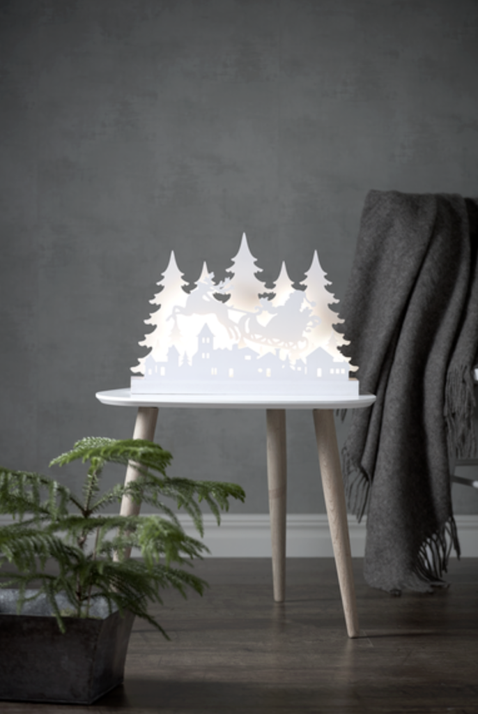Décoration de Noël - Forêt & Père Noël Blanc