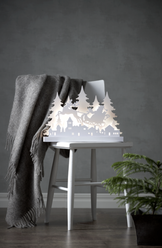 Décoration de Noël - Forêt & Père Noël Blanc