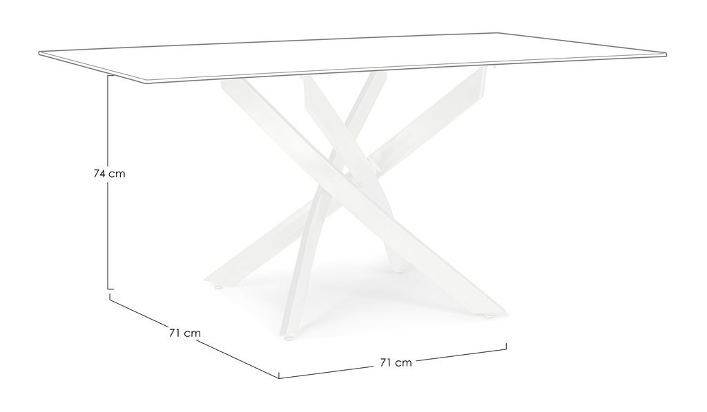 Pied de table croisé