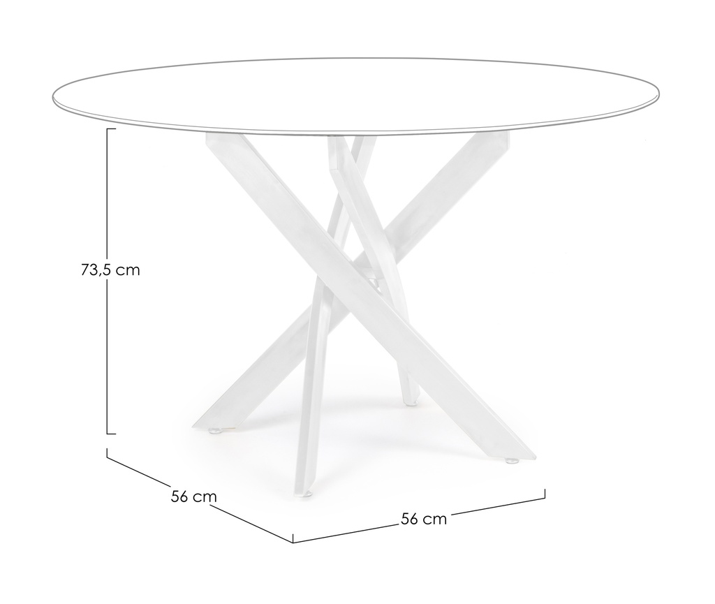 Pied de table croisé blanc