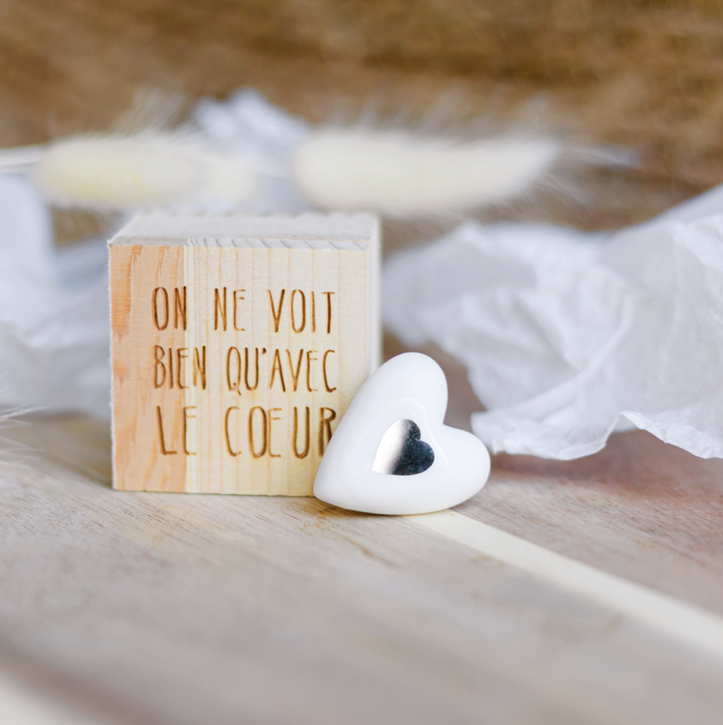 Coffret Coeur - Bois & Porcelaine