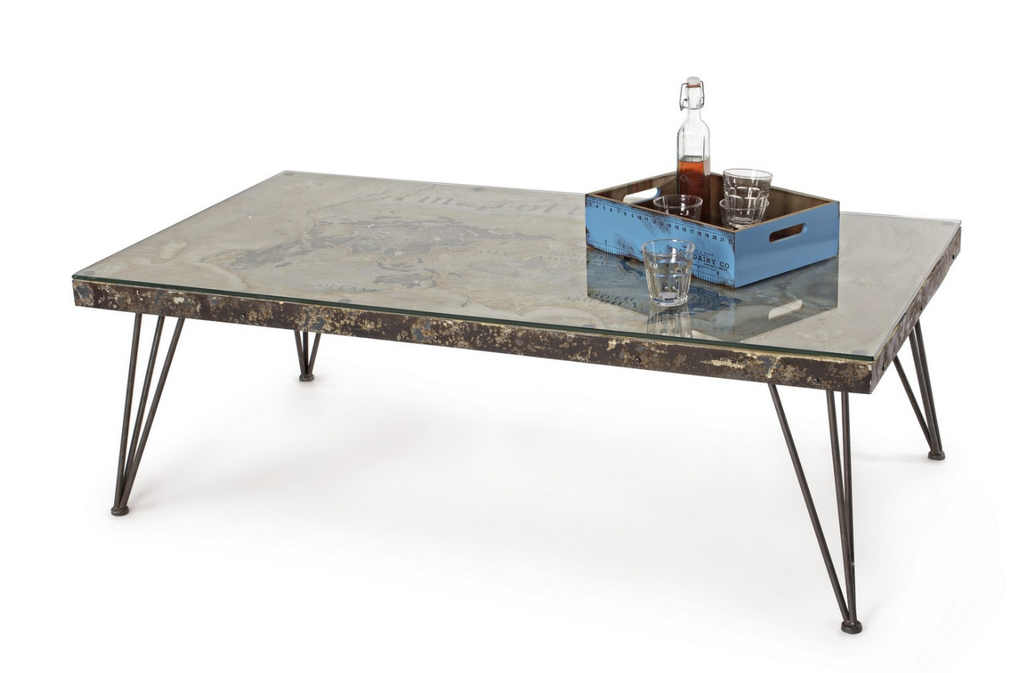 Table Basse World - Ciment & Acier