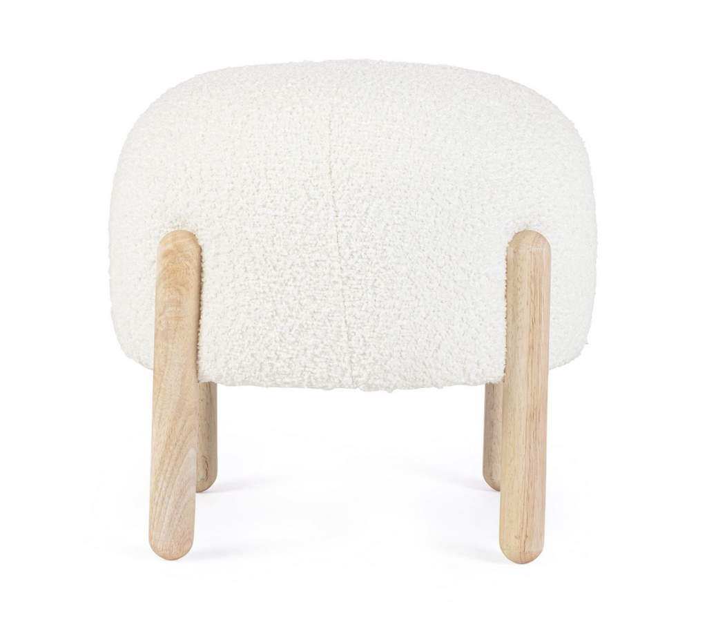 Pouf Bouclette Blanc - Dayla