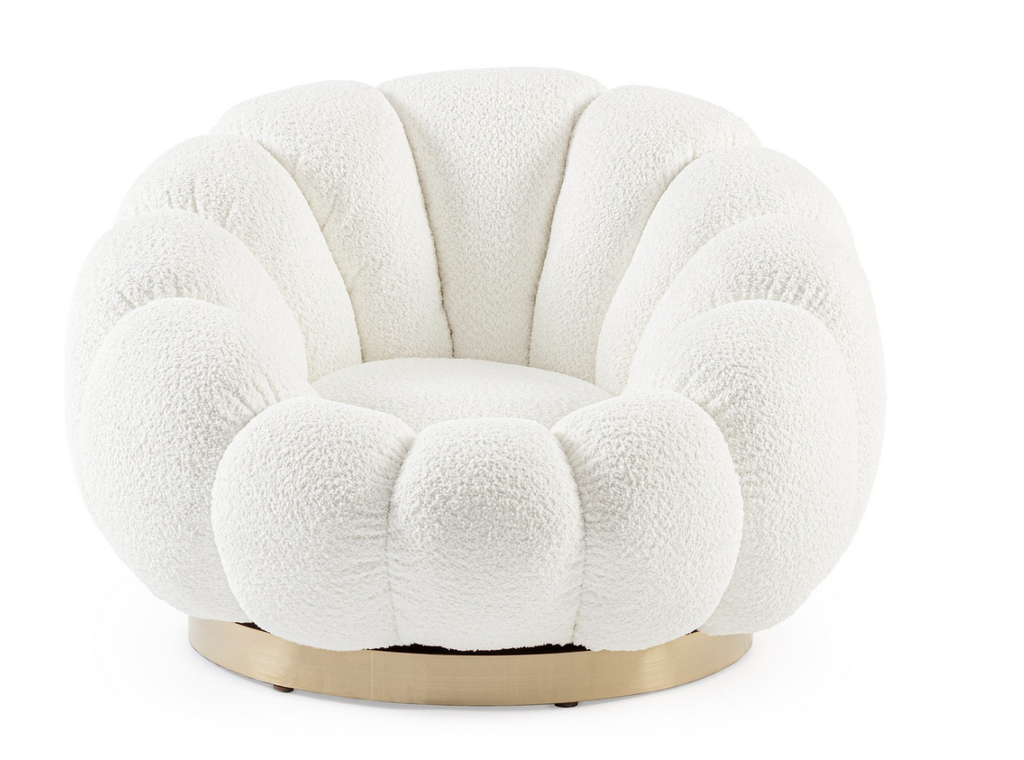 Fauteuil Bouclette Blanc - Florel