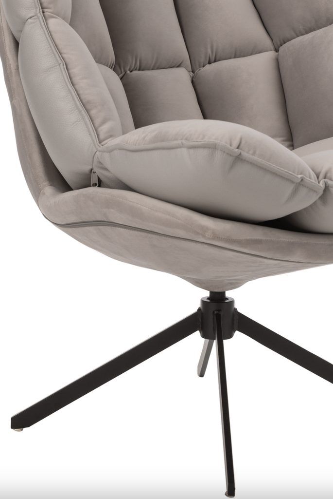 Fauteuil en Cuir Gris - Relax