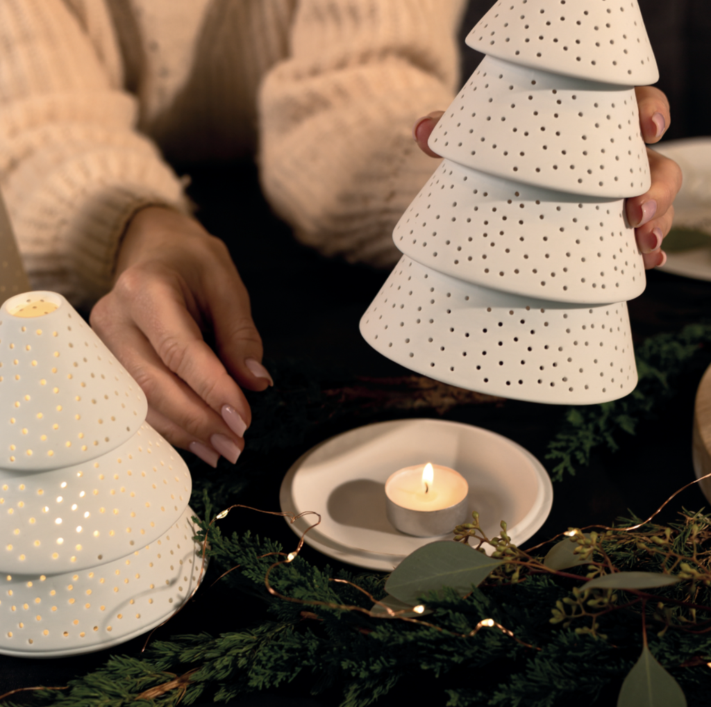 Photophore en Porcelaine - Sapin