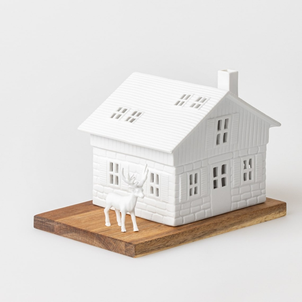 Maison & Renne en Porcelaine - Photophore