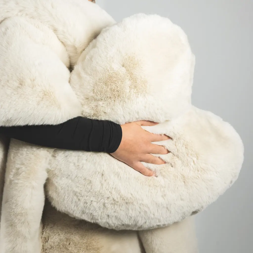 Coussin Coeur - Fausse Fourrure