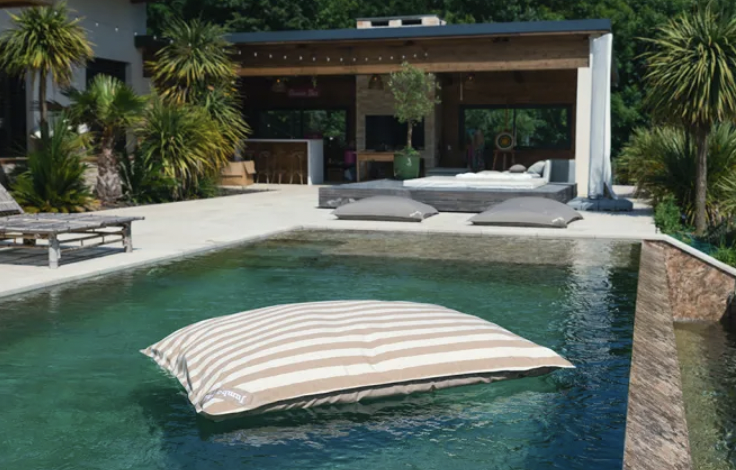 Housse de Coussin Piscine - Premium Sunbrella Rayée Beige