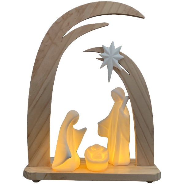 Crèche en Bois - LED 