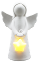 Ange en Porcelaine - Étoile LED