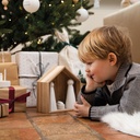 Crèche en Porcelaine et Bois