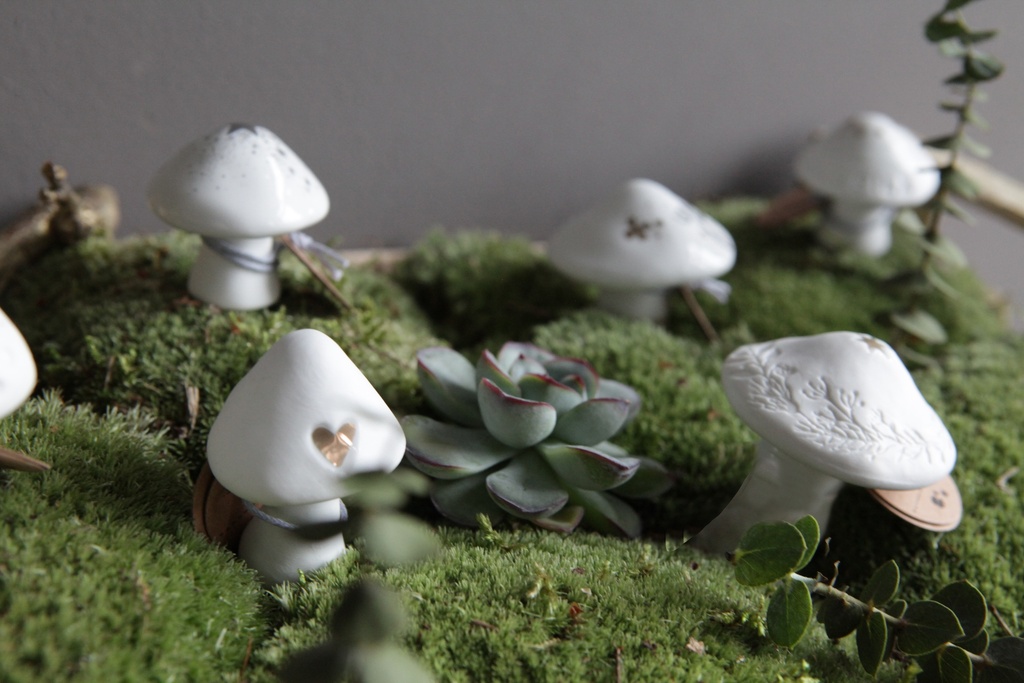 Champignon en Porcelaine - Blanc 