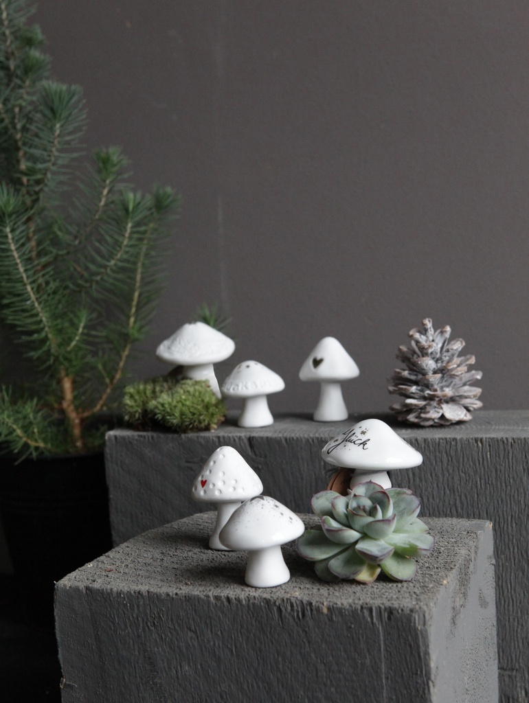 Champignon en Porcelaine - Blanc 