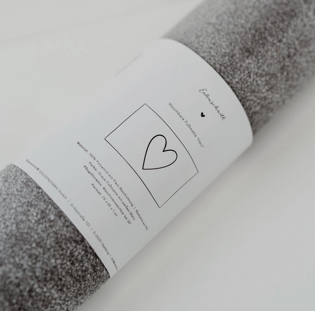 Paillasson Gris - Coeur Blanc