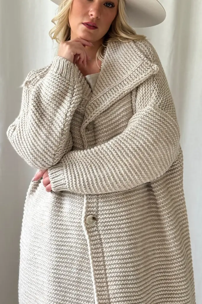 BYPIAS - Cardigan Chunky (beige)