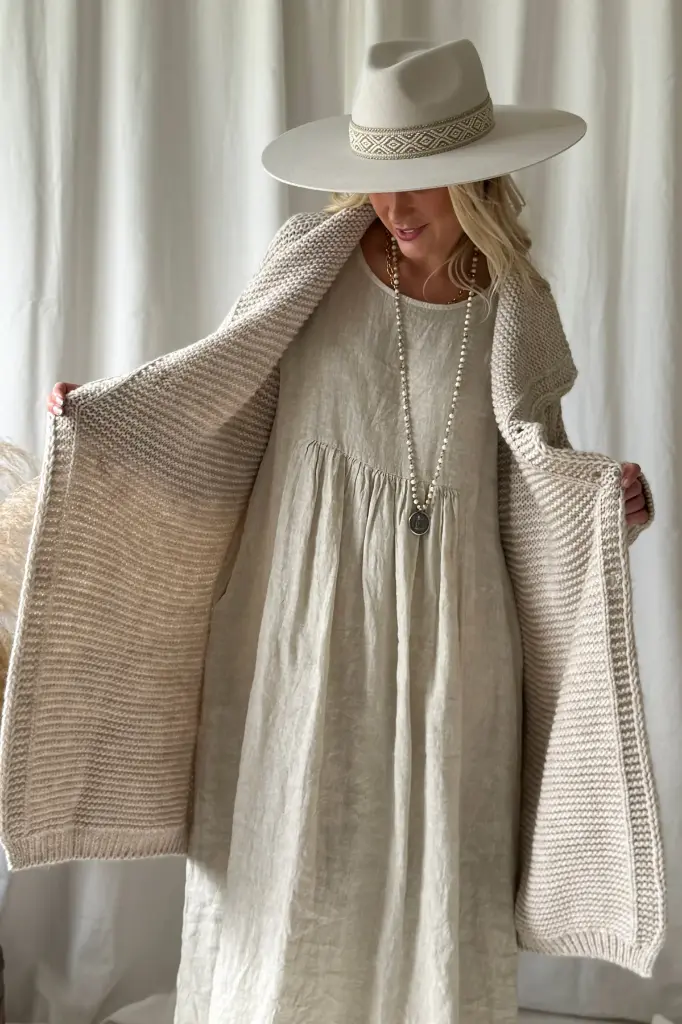BYPIAS - Cardigan Chunky (beige)