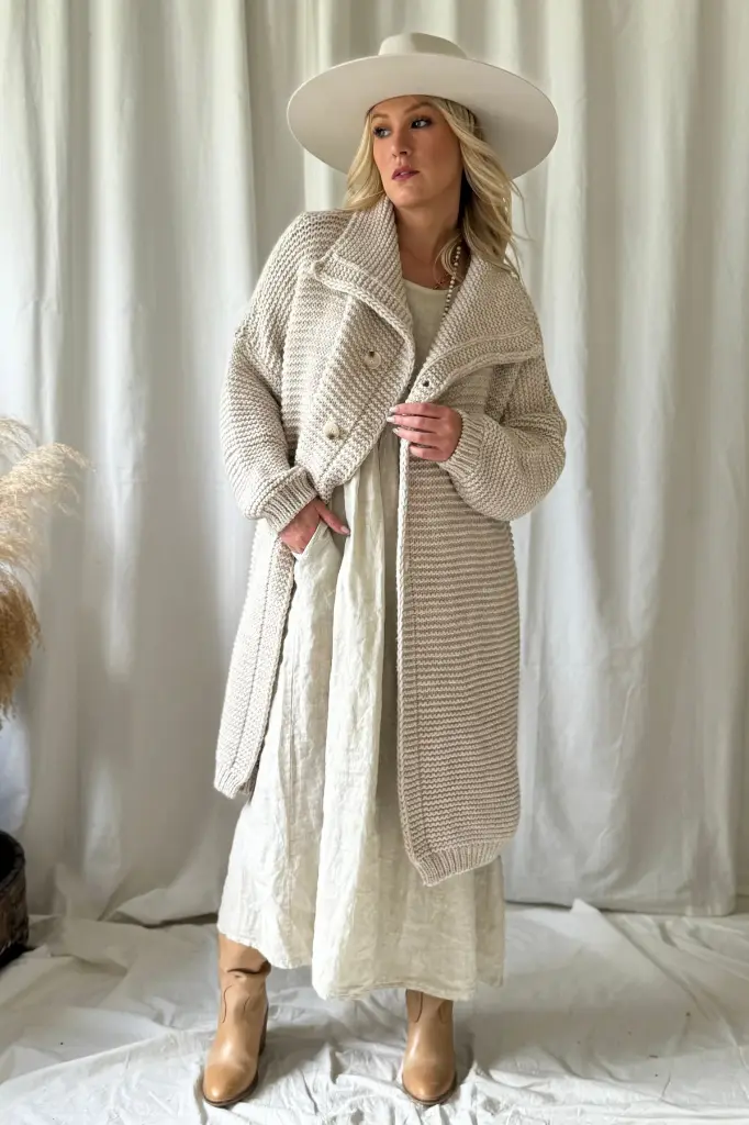 BYPIAS - Cardigan Chunky (beige)