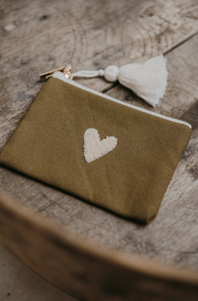 Porte-Monnaie Coeur - Taupe