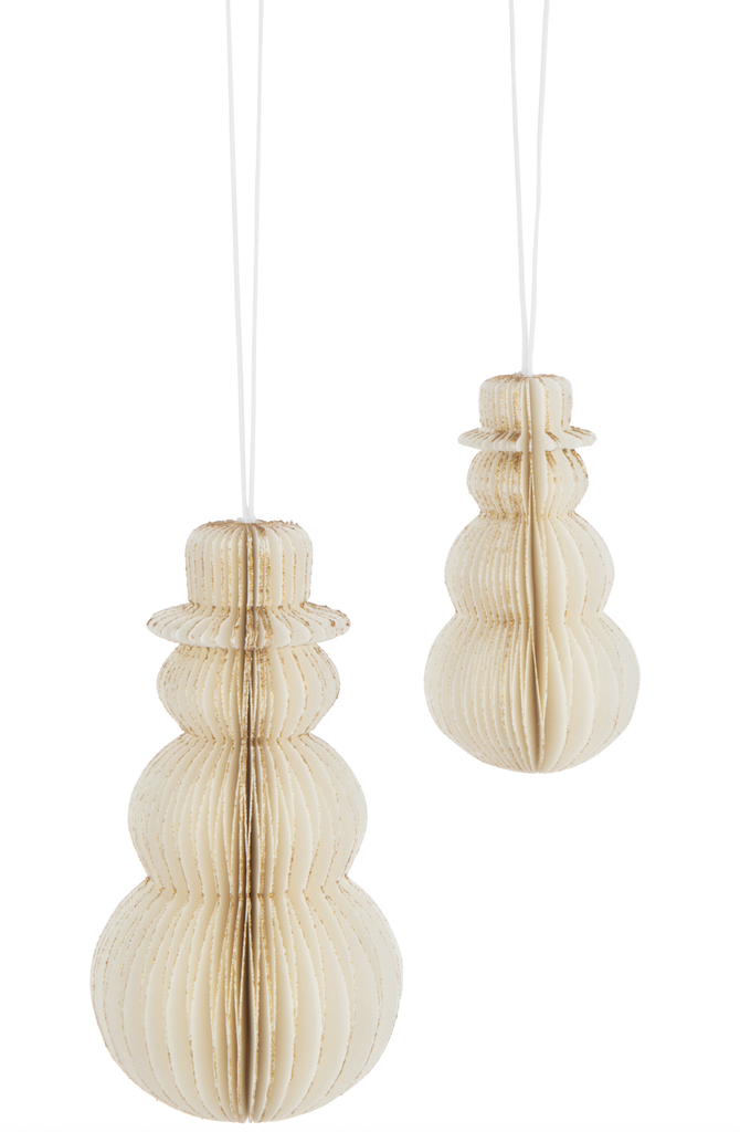 Bonhomme de Neige à Suspendre - Papier Doré