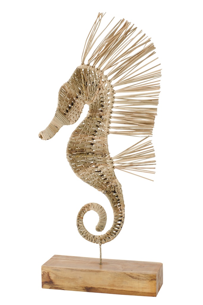Hippocampe sur Socle - Herbe Naturelle (grand)
