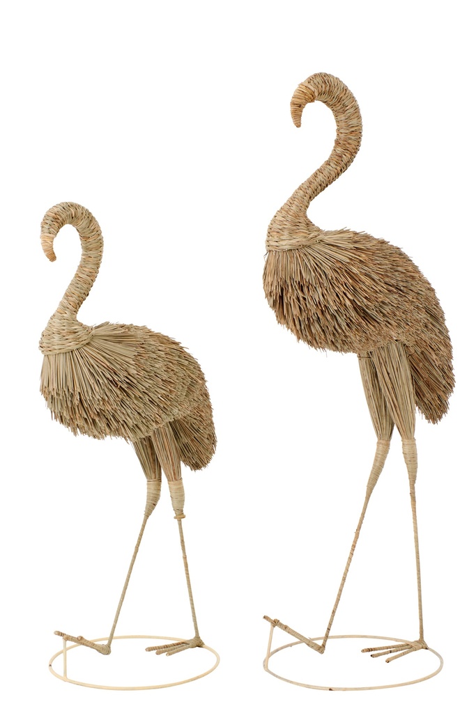 Flamant Rose - Herbe Naturelle (petit)