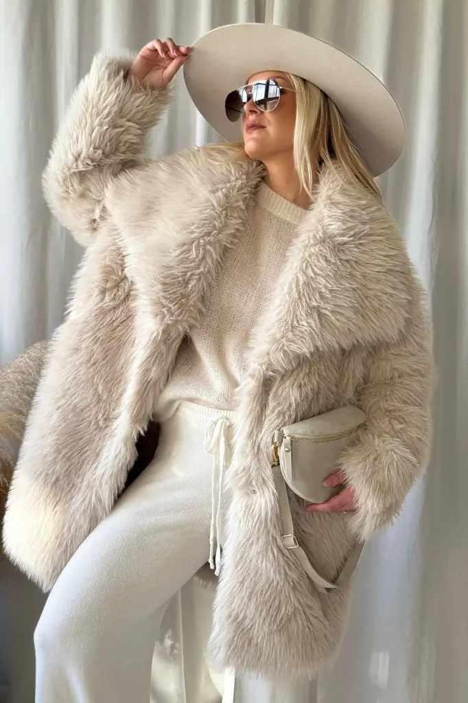 Bypias - Veste Midi Fausse Fourrure - Hali