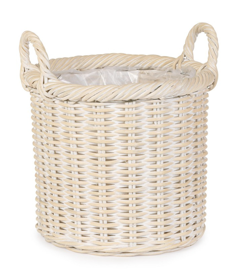 Corbeille en Rotin - Randy (blanchie)