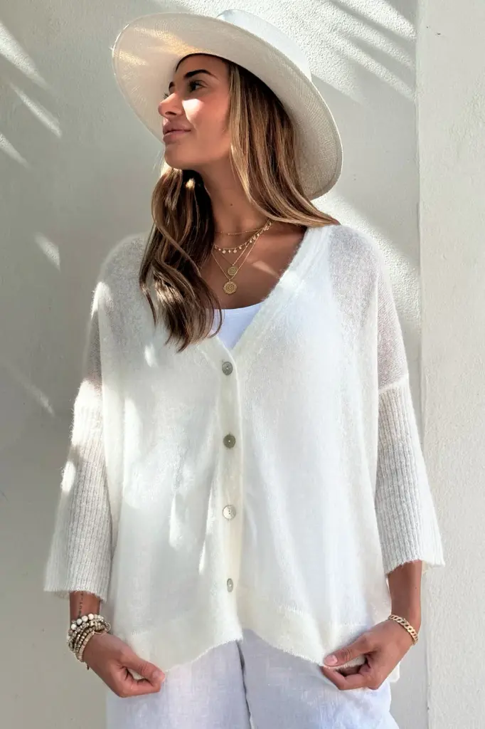 BYPIAS - Cardigan Isadora(white)