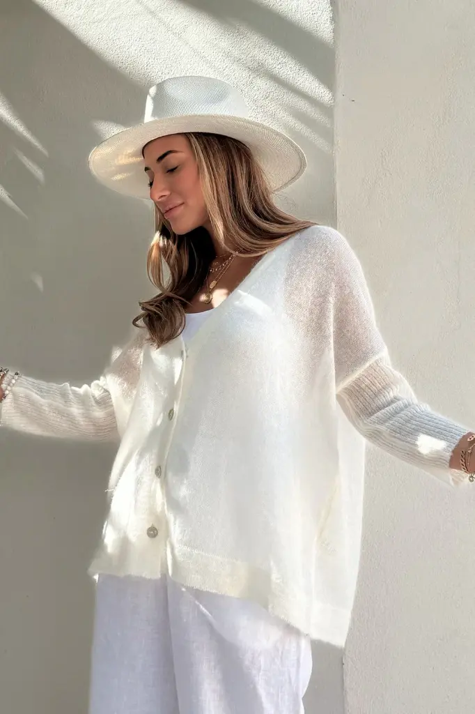 BYPIAS - Cardigan Isadora(white)