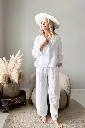 BYPIAS - Pantalon en Lin Blanc - Paloma