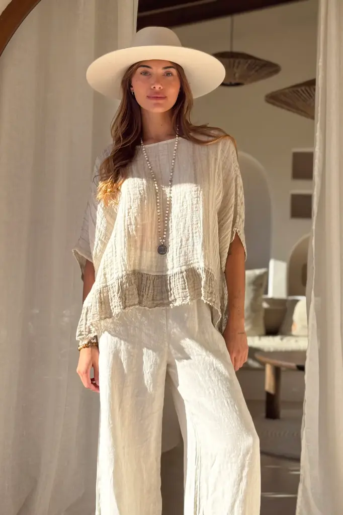 BYPIAS - Blouse Costa Mesh (sand)