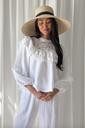 BYPIAS - Blouse Boho Lace (blanc)
