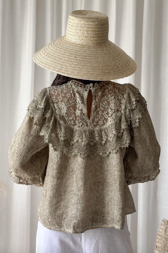 BYPIAS - Blouse Boho Lace (savane)