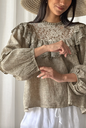 BYPIAS - Blouse Boho Lace (savane)