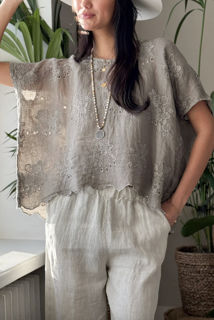 BYPIAS - Blouse Delphie (taupe)