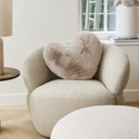 Coussin Coeur - Fausse Fourrure (beige)