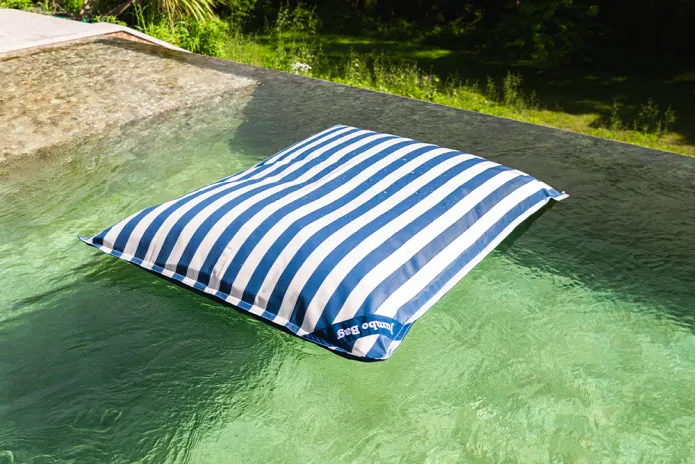 Housse de Coussin Piscine - Premium Sunbrella Bleue Rayée
