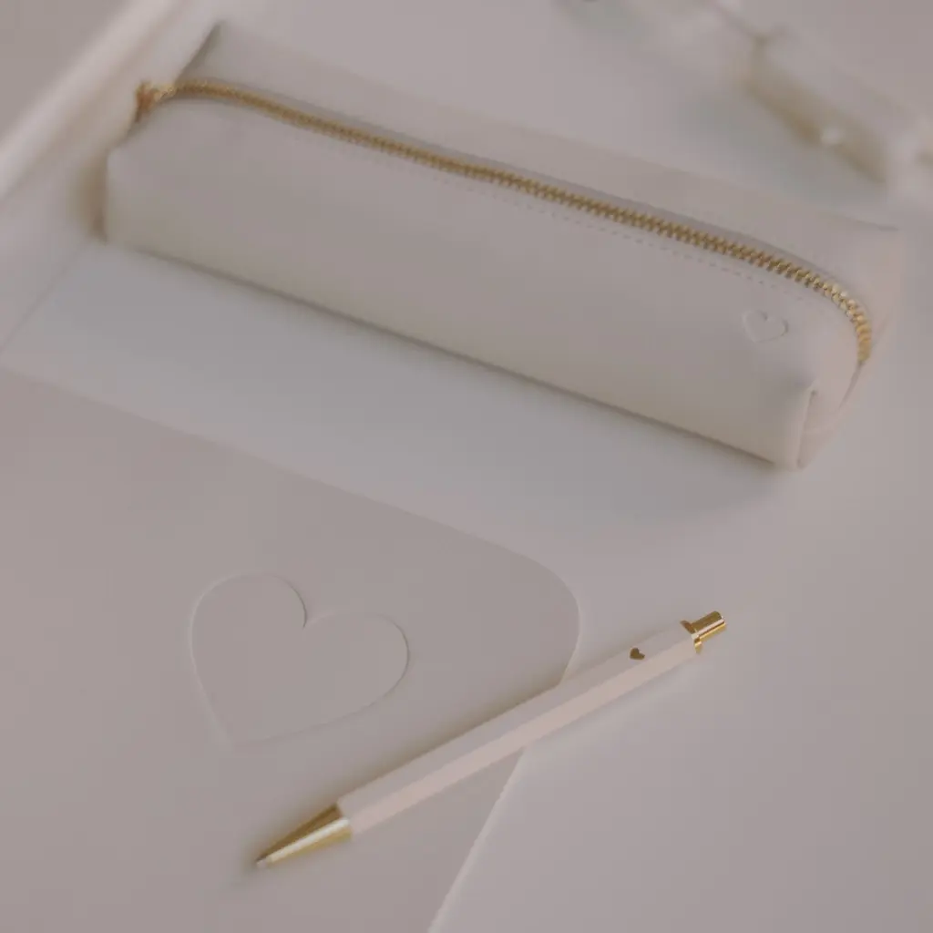 Trousse à Crayon - Coeur (crème)