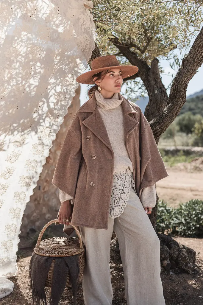 BYPIAS - Poncho-Manteau Bernardine (caramel)