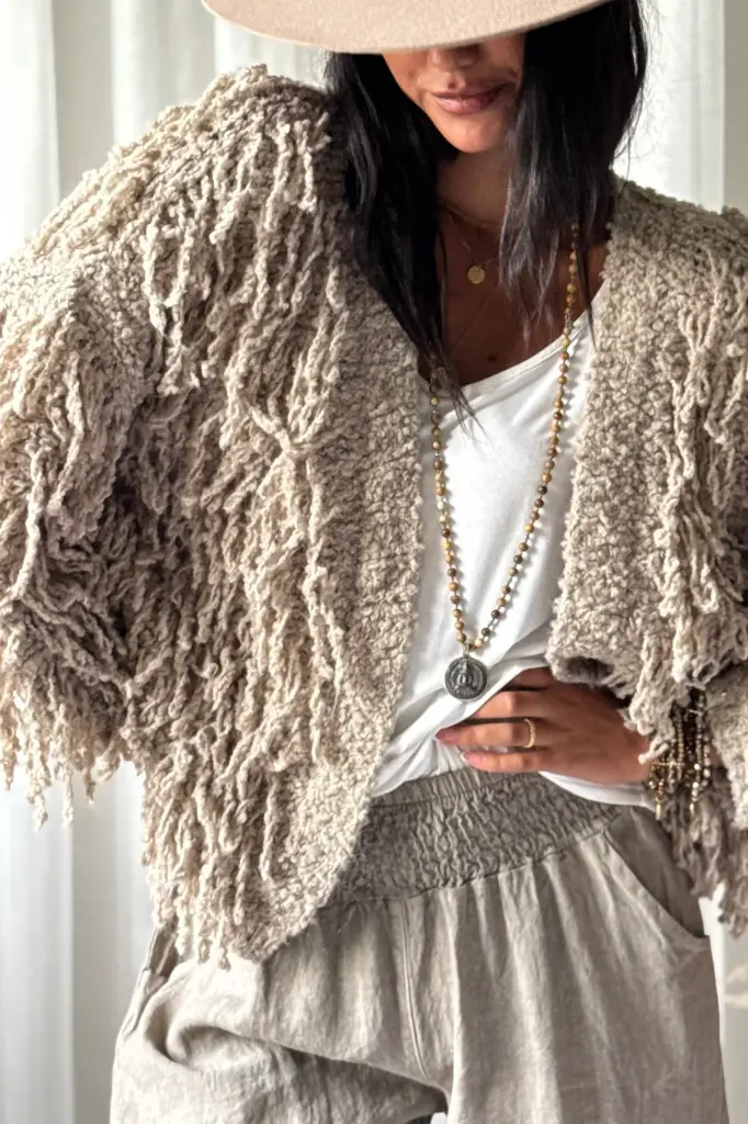 BYPIAS - Cardigan Coachella (beige)
