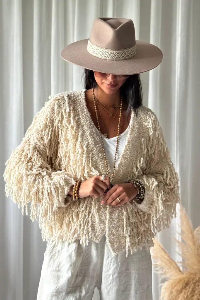 BYPIAS - Cardigan Coachella (off white)