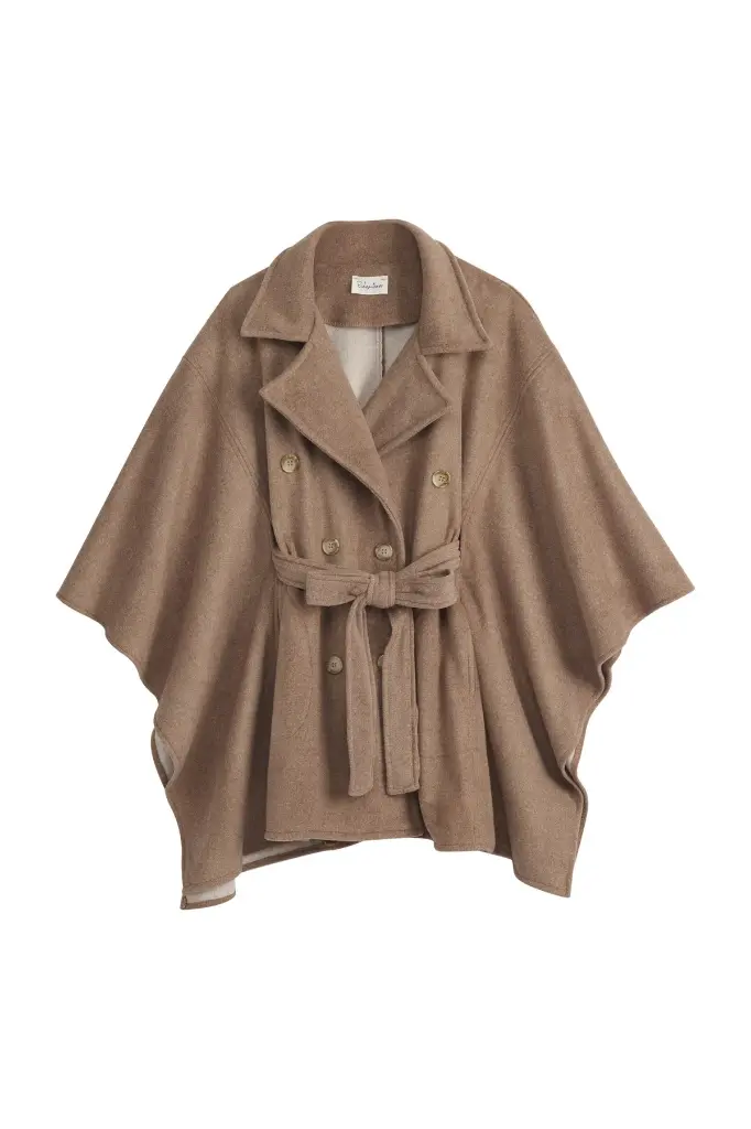 BYPIAS - Poncho/Manteau Bernadine (caramel)