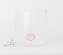 Verre à Eau - Coeur Rose